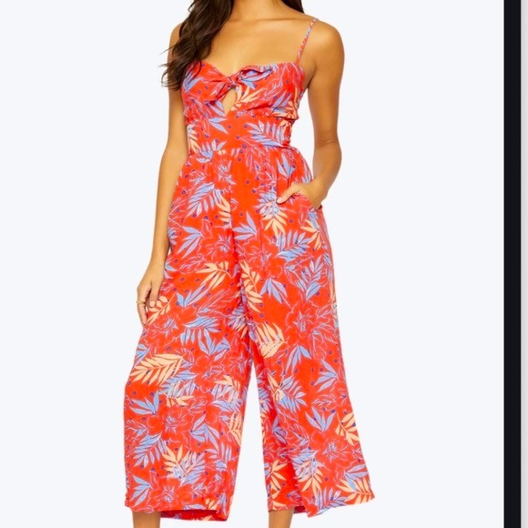 new! Lost & Wander sleeveless still on vacay jumpsuit L - Picture 2 of 6